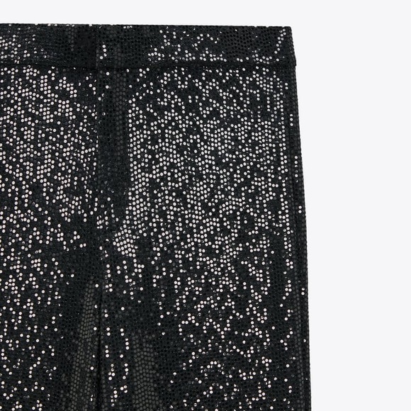 Zara Trendy Shimmery Full-Length Flared Pants - Picture 7 of 8